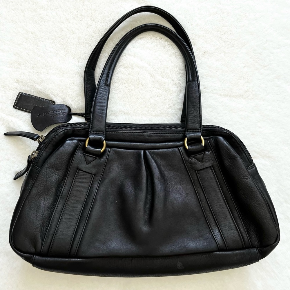 DEREK ALEXANDER BLACK LEATHER BAG CLASSIC CAPSULE WARDROBE STYLISH MINIMALIST - Picture 12 of 12